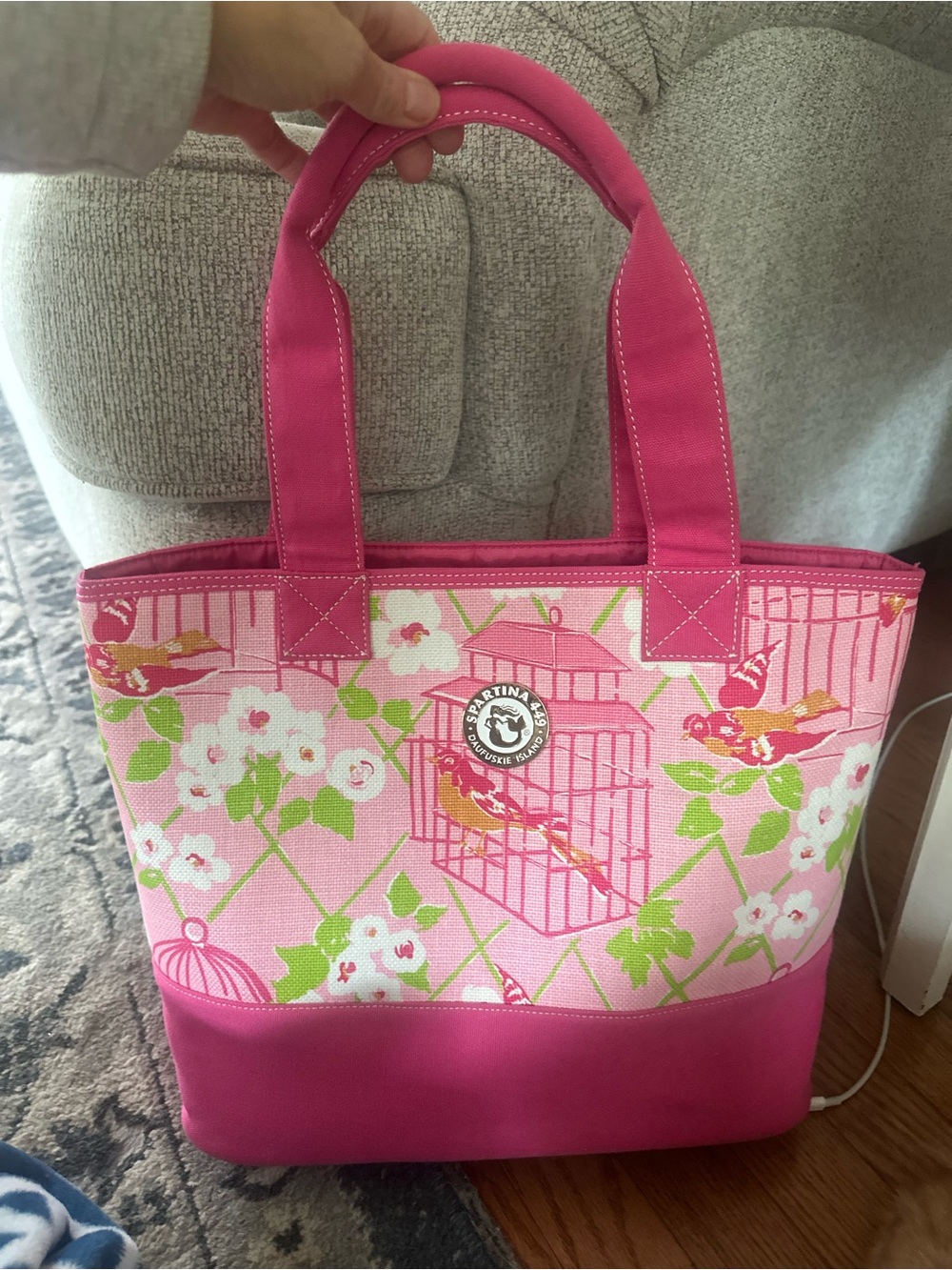 Preppy pink Spartina 449 Wilson Seabreeze tote bag